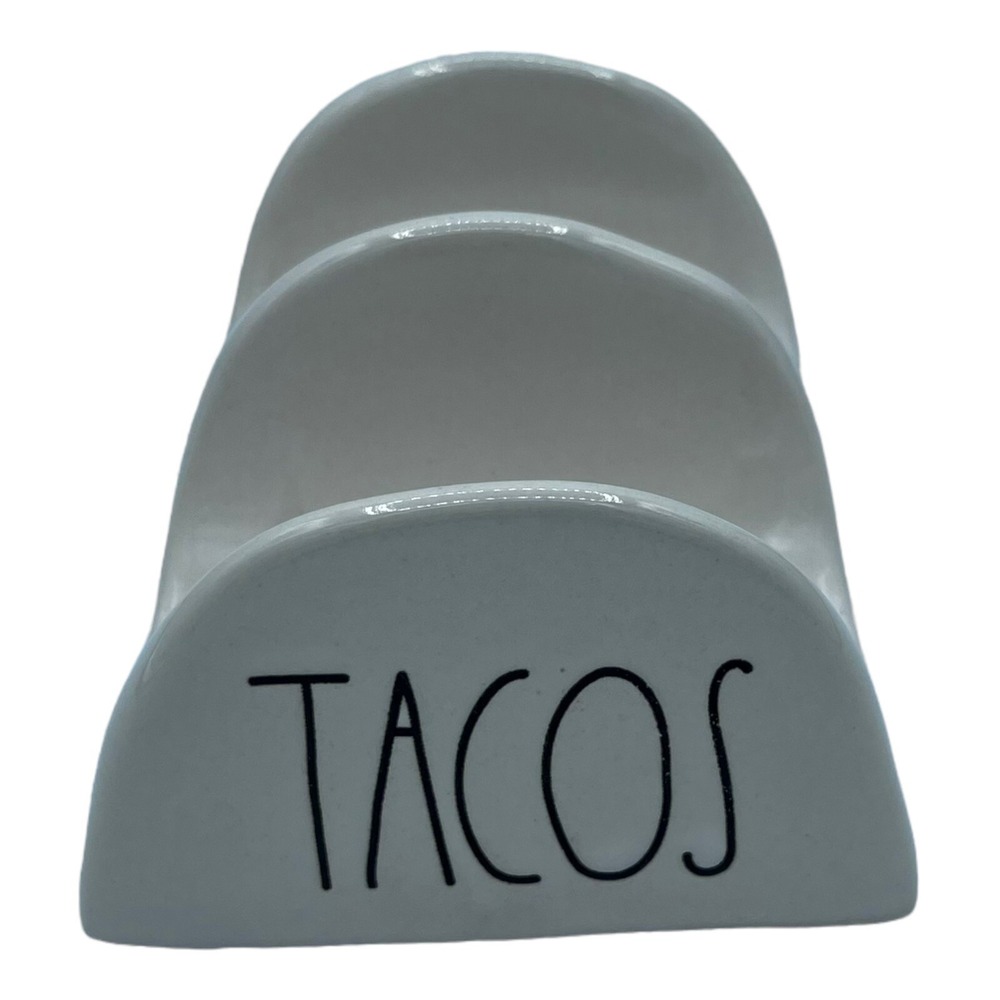 Rae Dunn White TACOS Ceramic Holder Artisan Collection By Magenta - Picture 4 of 6